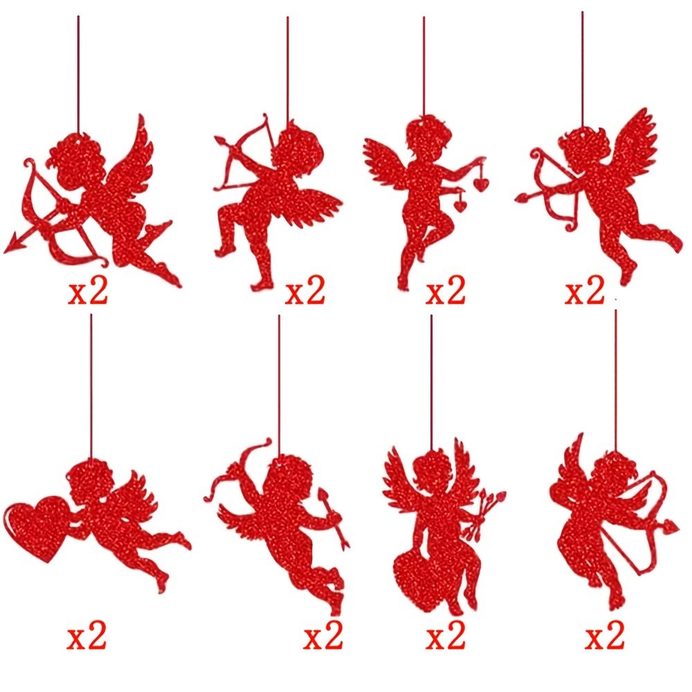 16pcs Valentines Day Cupid Hanging Decoration Cupid Pendants For Valentines Wedding Party Hanging Decorations