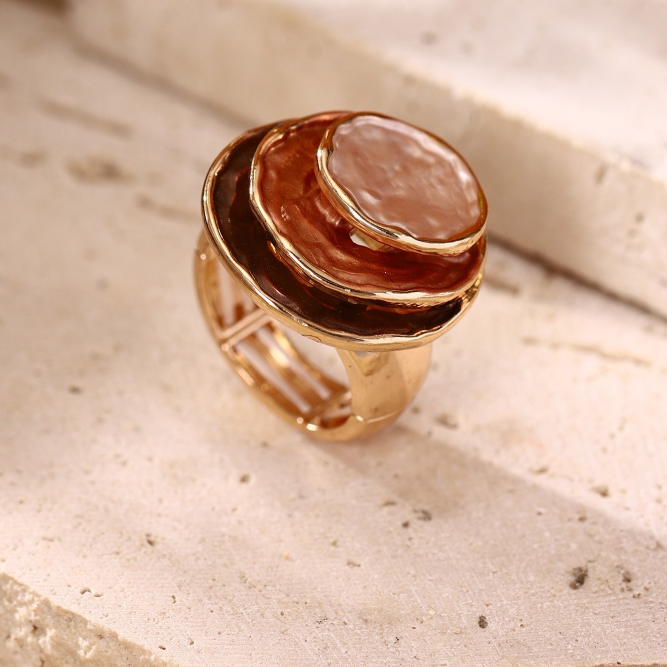 Women's Thin Paint Enamel Zinc Alloy Round Decorative Ring