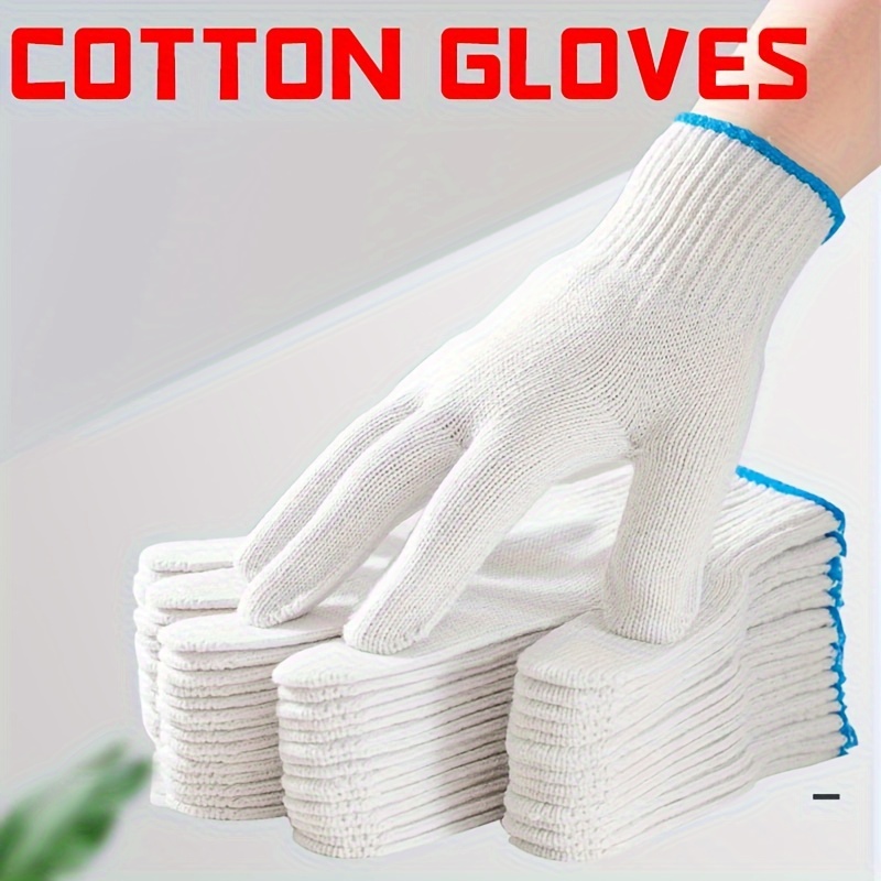 

12/24/48 Pairs Cotton Hand Working Gloves White Cotton Liners Gloves For Safety Work Gloves Thicker Men Women