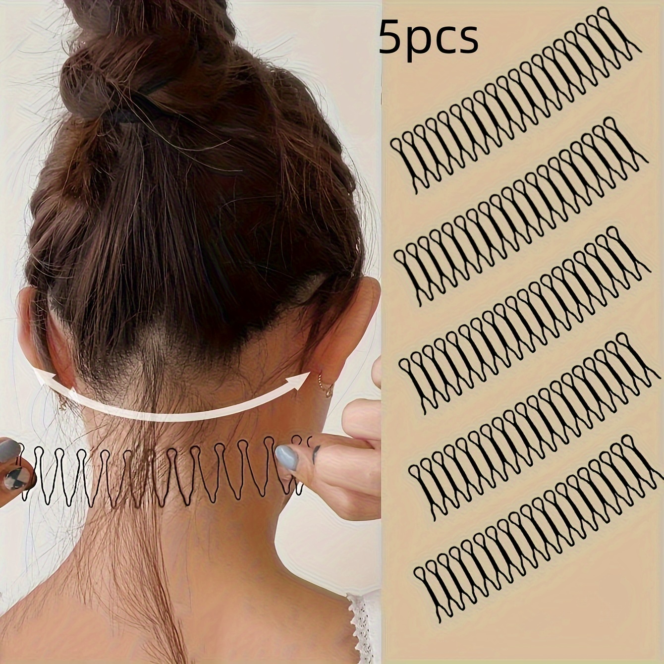 E-shop Fünf Stück Wellenförmige Haarschneidegabel Kamm Werkzeuge, Haarkamm für abgebrochene Haare, Mini Pony Fixierer, Frisur Styling Zubehör