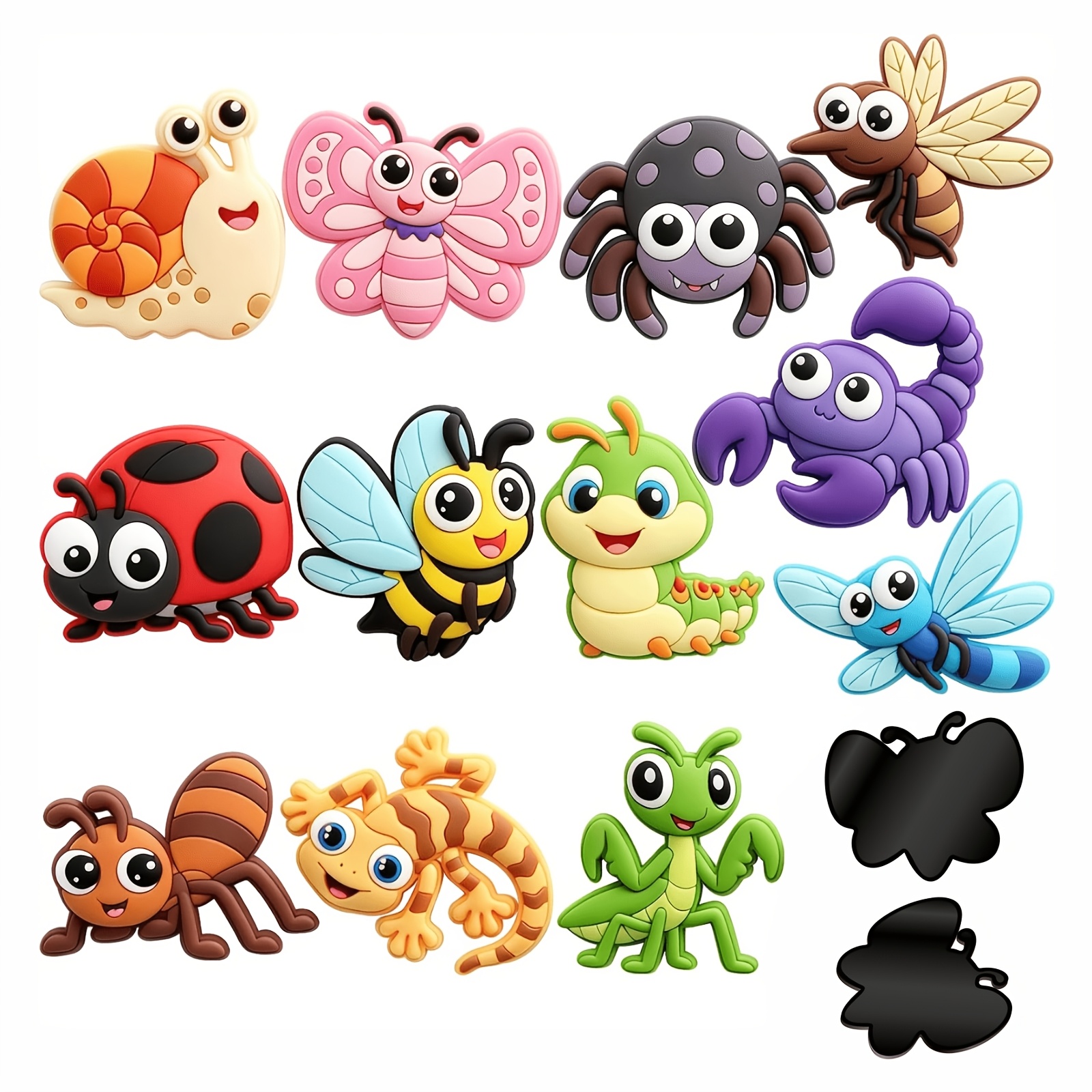 TEMU 2d Flat 12pcs Cartoon Insect Magnets, Snail Bee Design, No Residue, Fit Fridges, Dishwashers, Cars And Metal Surfaces, Home Party Decor Gifts