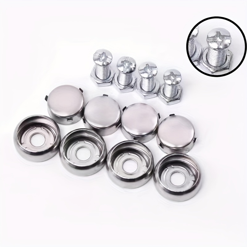 Stainless Steel License Plate Bolts Polished Finish Universal Car Tag ...