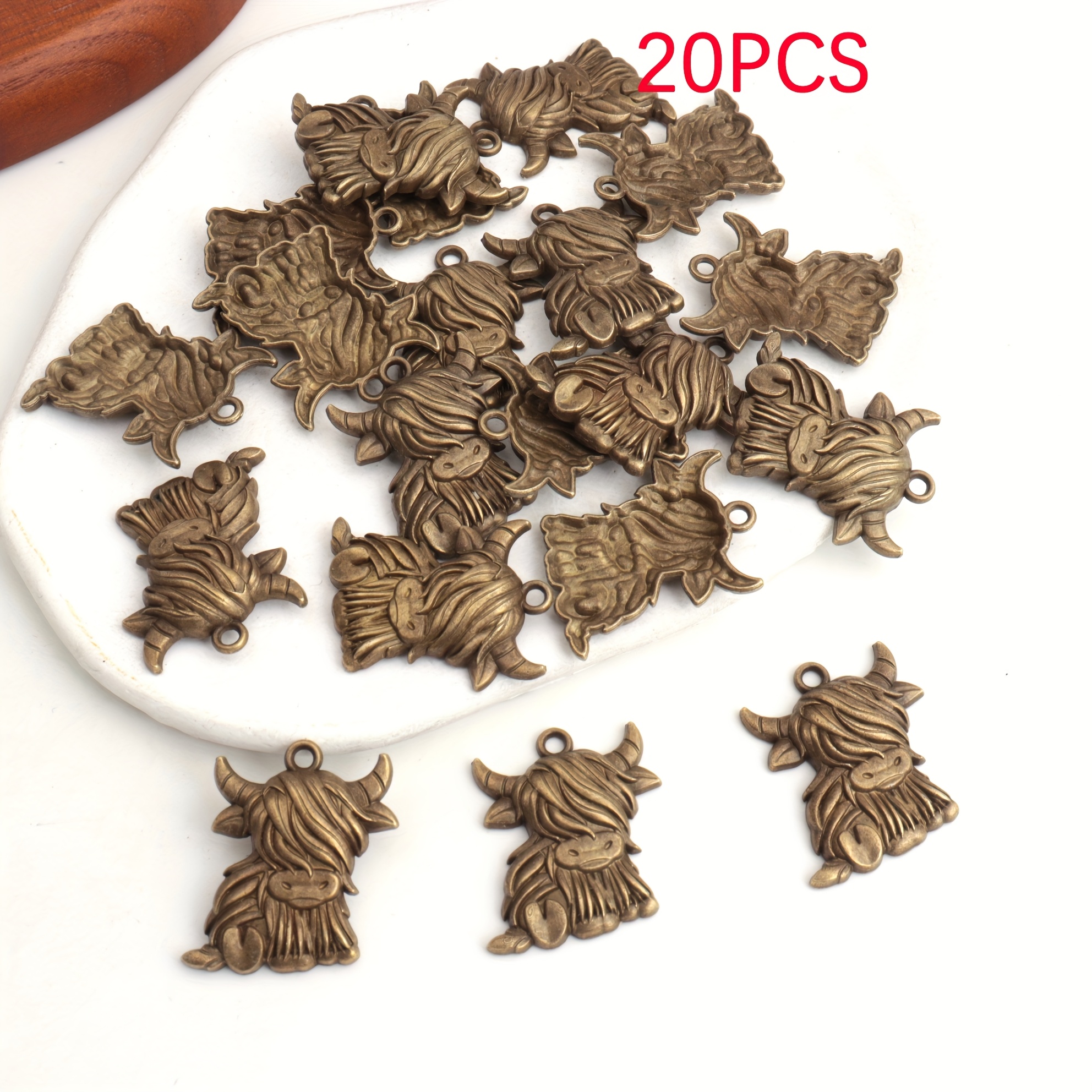 TEMU 10pcs/20pcs Vintage Alloy Lion Pendants Animal Shaped Jewelry Men's Key Chain Pendant Suitable For Handmade Jewelry Earrings Necklace Key Chain