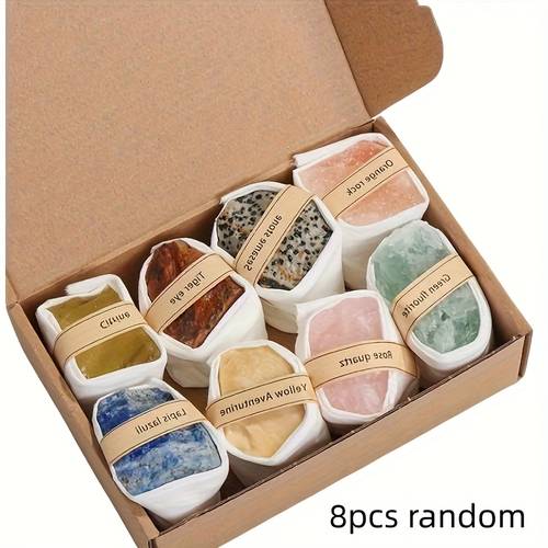 6pcs 8pcs 12pcs stone mineral specimen box random crystals diy handicrafts jewelry design jewelry making series gifts valentines day christmas holiday gifts natural crystals and are normal