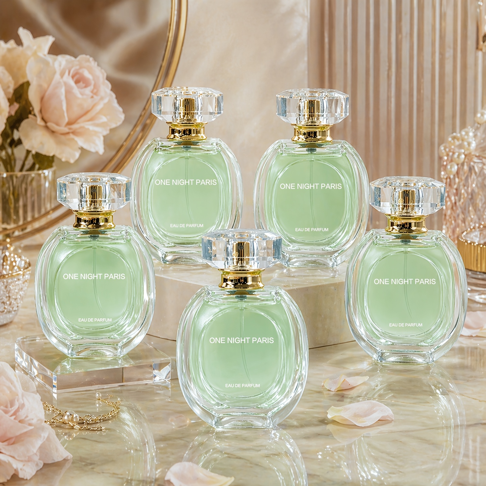Image of Lemon Cedar Jasmine Musk Amber Perfume 5-bottle Set Unisex Floral Long-lasting Elegant Scent Daily Dating Party Travel Gift Box