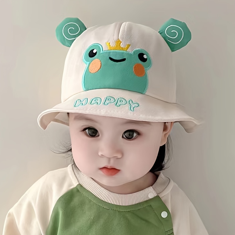 1pc Toddler Girls' Frog Pattern Embroidery 3d Design Fishing Hat For  Outdoor Sun Protection, 1-2y Summer