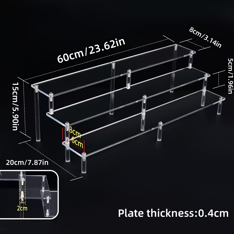Acrylic Extended 4mm Thick 3, 4, 5-layer Stepped Display Stand, Model Dolls, Pop Mart Dolls, Cosmetics, Wallets, Jewelry Display Stand