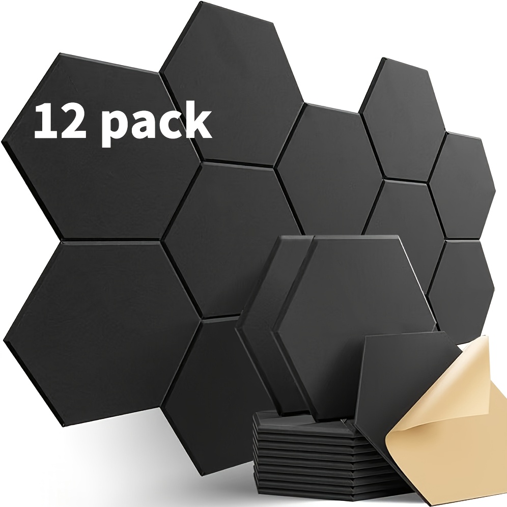 E-shop 12 Stück hochdichte, selbstklebende Schallschutzplatten, Größe 30 cm x x 1 cm, geeignet für Heimkinos, Aufnahmestudios und Büros zur Beseitigung
