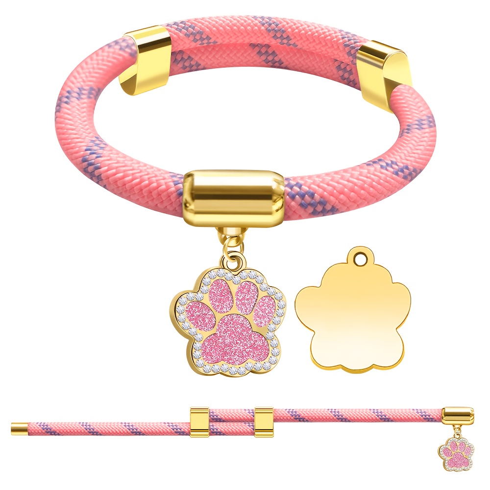 TEMU [custom] -the-dark Round Rope Cat Collar, With -shaped Pendant, Customizable Text Anti-loss, Safe Magnetic Buckle Design Adjustable Size,