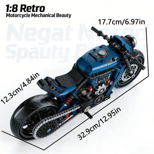 1 8 scale motorcycle building blocks set educational mechanical assembly toy collectible model ornament for desktop home decoration gift for christmas mothers day valentines day
