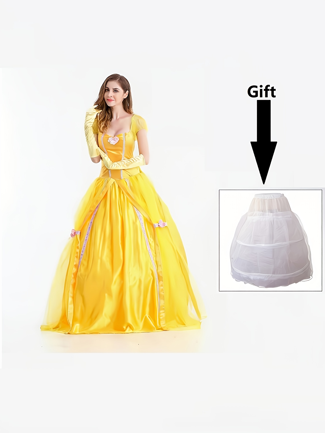 strapless open back dress Princess Belle Dress Yellow Belle Cosplay Costume from Beauty and The –  Lydiacosplay