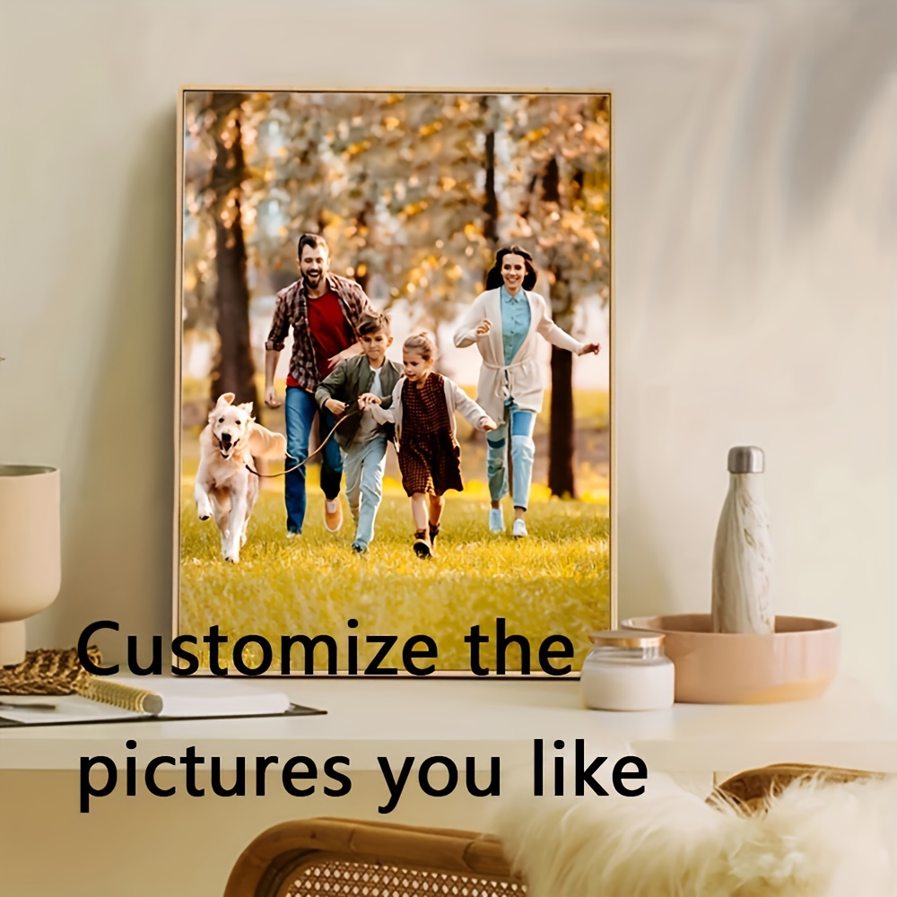 

1pc Customizable Framed Canvas Poster, Personalized Family Portrait Canvas Poster, Custom Your Photo, Perfect Gift For Friends & Family, Wall Art, Home Decor