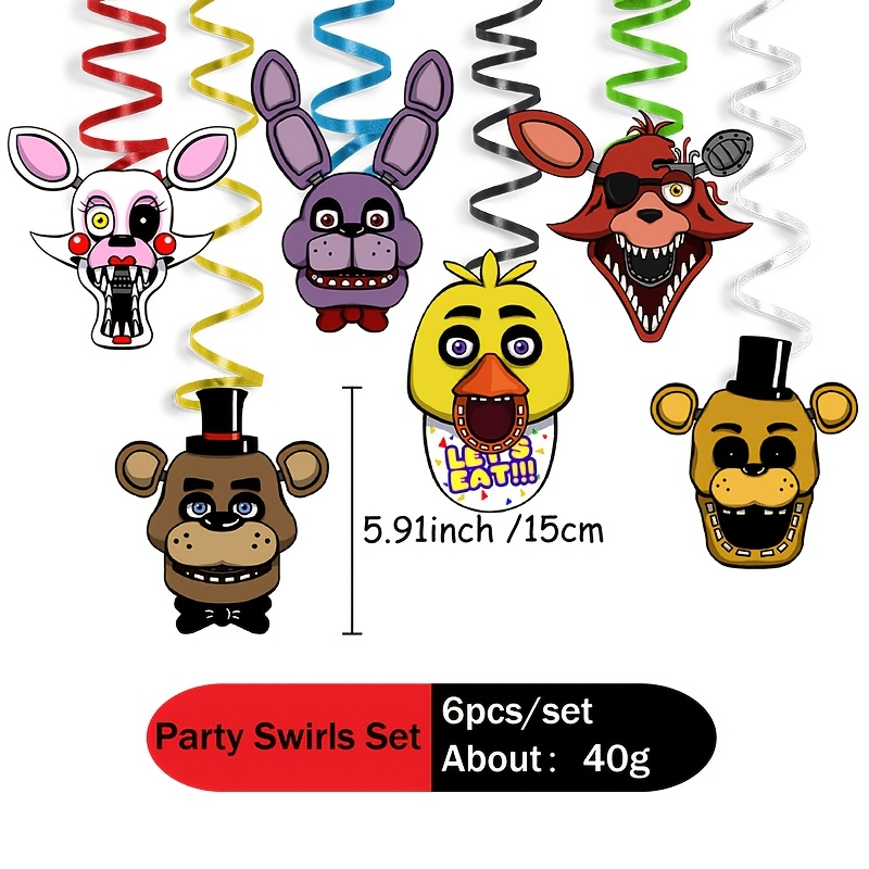Image of 6pcs Spiral Decoration Set, Scary Bear, Party Backdrop, Halloween Party Decorations, Wall Decorations, Themed Party Supplies, Table Decorations, Birthday Party Supplies