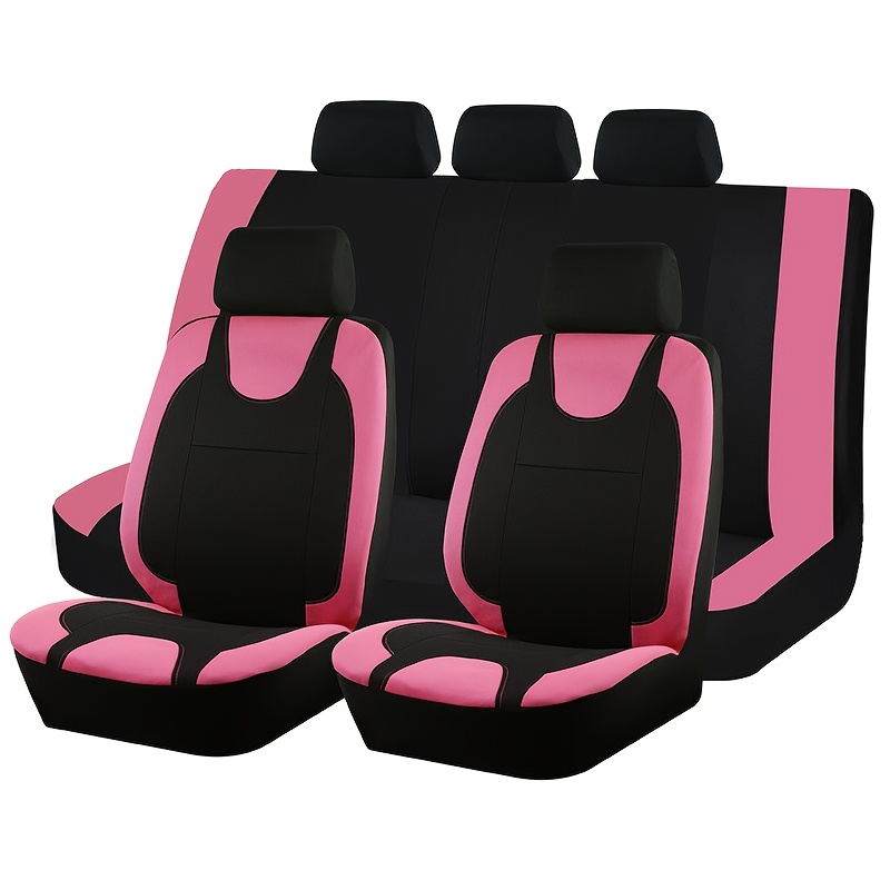 TEMU 9pcs Set, Car Seat Covers, Made Of Mesh Material, With Universal Car Seat Cushions For To Protect The Seats