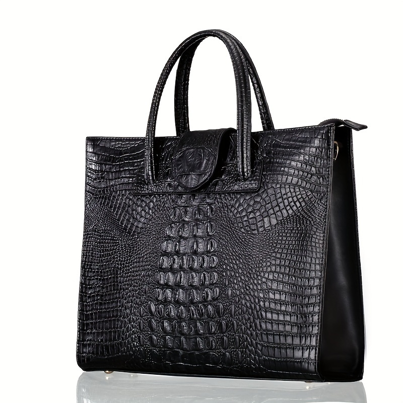 

Crocodile Tote Bag, Top Cowhide Women's Shoulder Bag, - Shopping Bag, - Top , Suitable For , Personalized - Bag