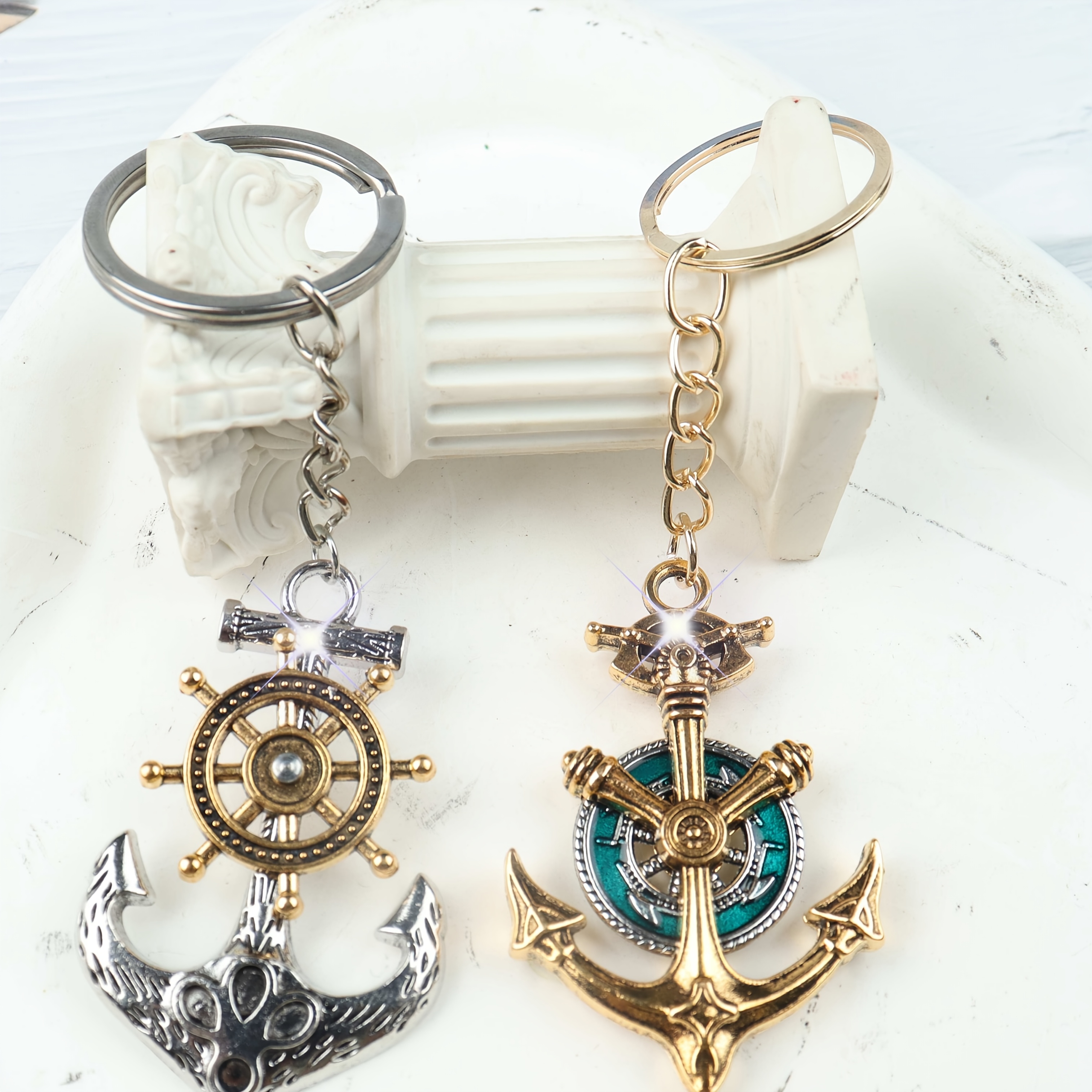 elegant nautical ship wheel keychain stylish alloy Temu Pakistan