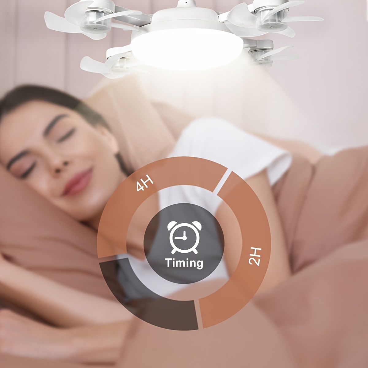 LED Smart Ceiling Fan Light - E27/E26 Screw Port With Remote Control, Adjustable Brightness And 3 Speed Adjustment, Suitable For Bedroom, Living Room, Study, Kitchen And Bathroom - Modern Design, Suitable For All Seasons (2-in-1-3/4/5 Head Fan Light