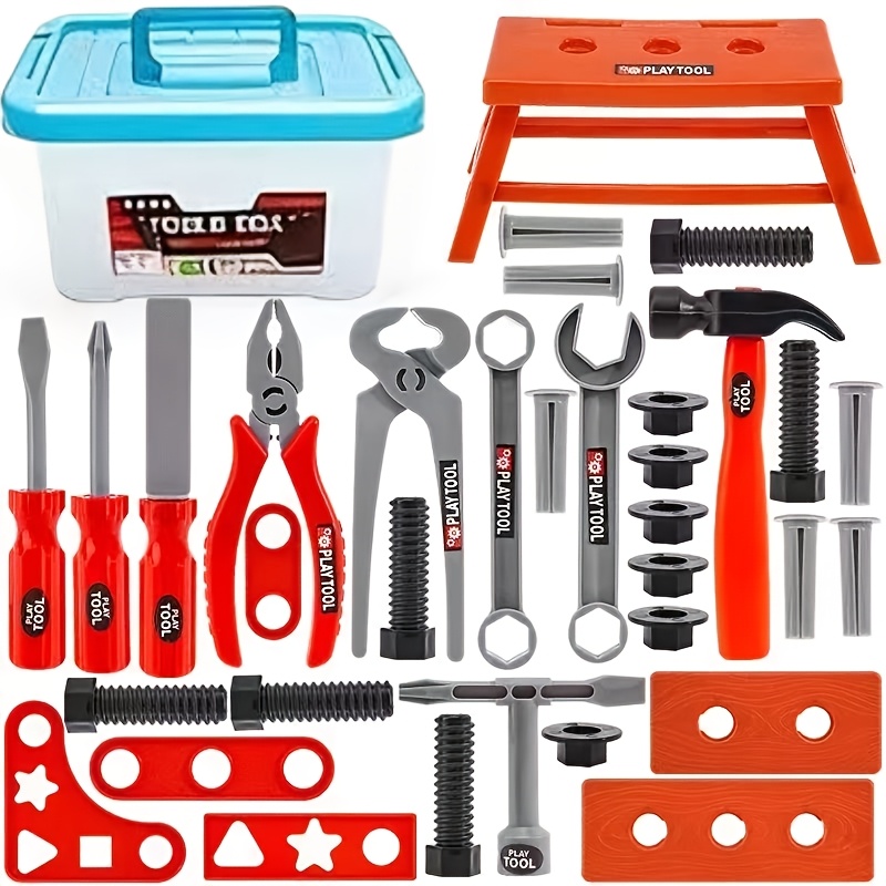 Screw Tool Box Toy, Simulation Engineer Set, Screw Toy With Mini Desk/screwdriver/pliers, Boy 3-6 Birthday Gift