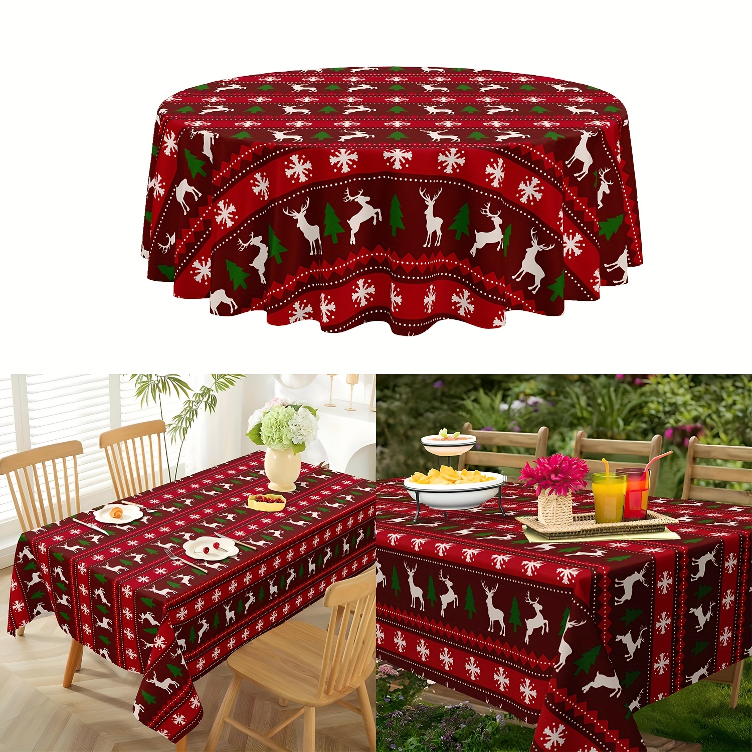 

& - Christmas Tablecloth And - Red Table For Decor, For & Restaurant Use