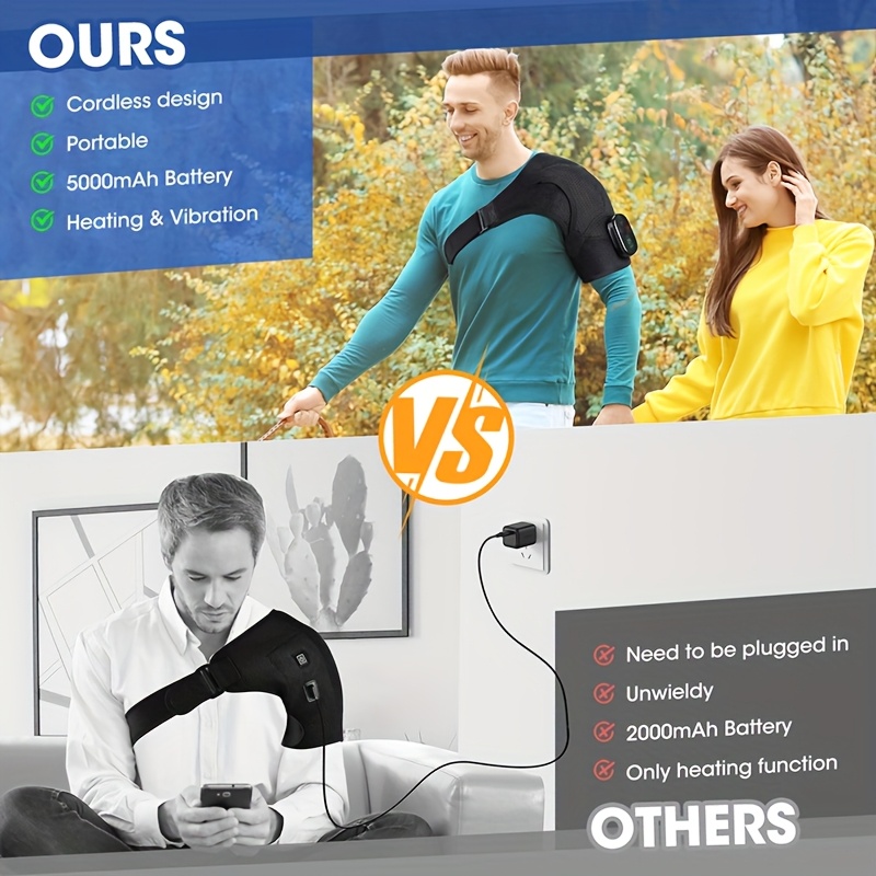 wireless heating shoulder strap with a rechargeable battery touchscreen controller vibrating shoulder massager suitable for home use   care for middle aged and elderly individuals Product details 2