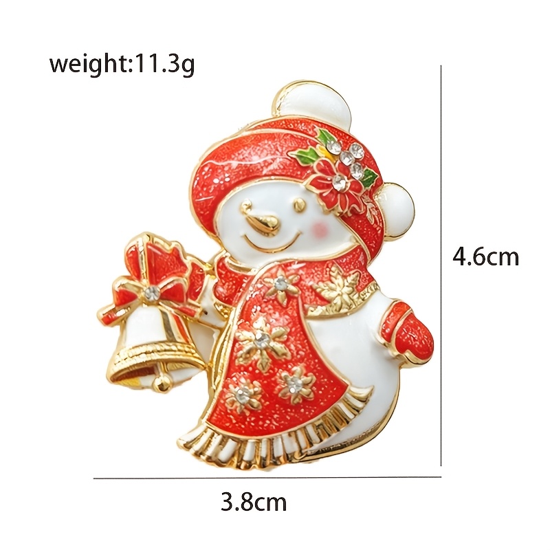 TEMU Broche navideño con de nieve, navideño gotoso, abrigo, traje, corsé, banquete, vacaciones, regalo de Navidad