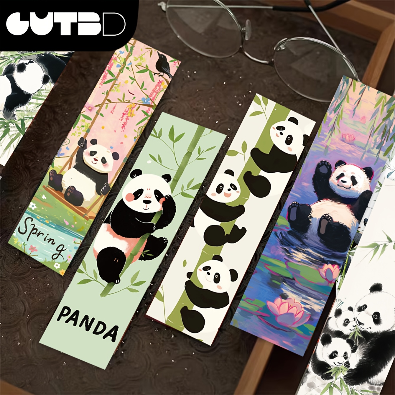 

30pcs Cute Bookmarks – Vibrant Cartoon Designs With Bamboo And Floral Patterns, Paper Material, Ideal Gifts For Students And