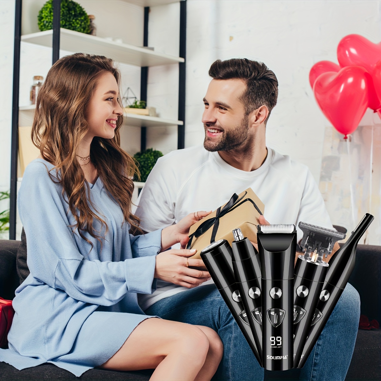 Solimia Elektrische Haartrimmer Neushaarverwijderaar Gezichtsbehandelapparaat All-in-One USB Snel Opladen voor Mannen