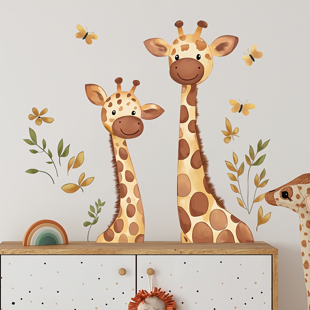 

2 Giraffe And Decorative Wall Stickers, Bedroom Kindergarten Living Room Background Wall Decorative Stickers