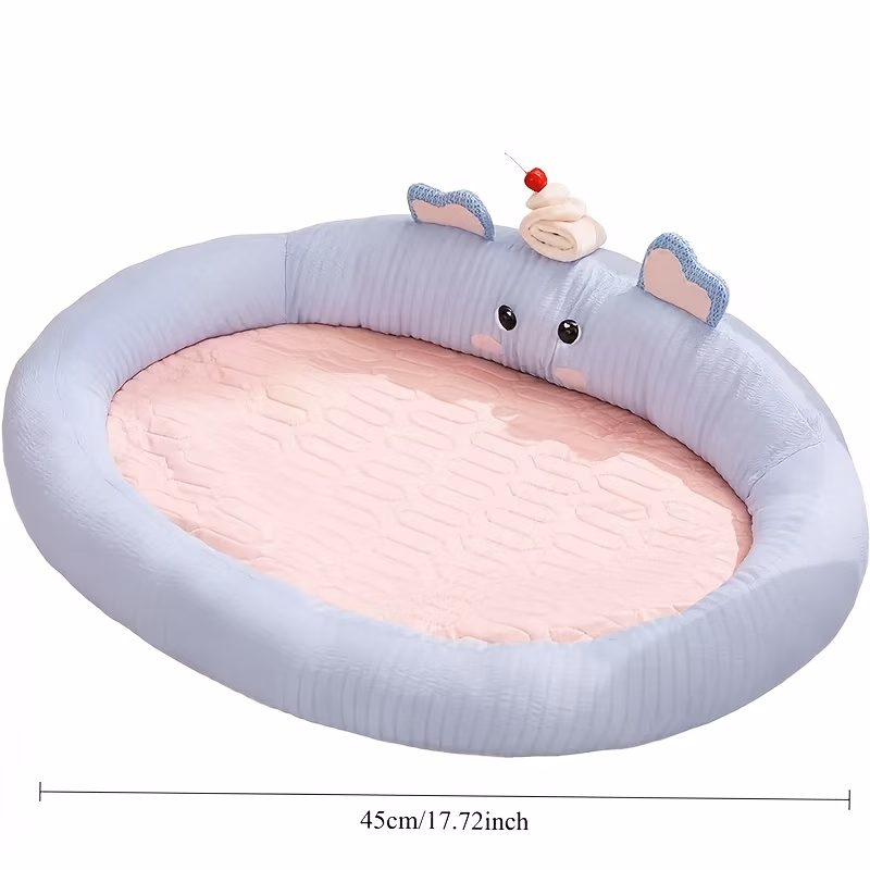 cute shaped cool oval nest open style cat bed cushion for bichon and teddy dogs medium sized dog bed spring and summer pet bed large cat bed pet washable cat bed Product details 0