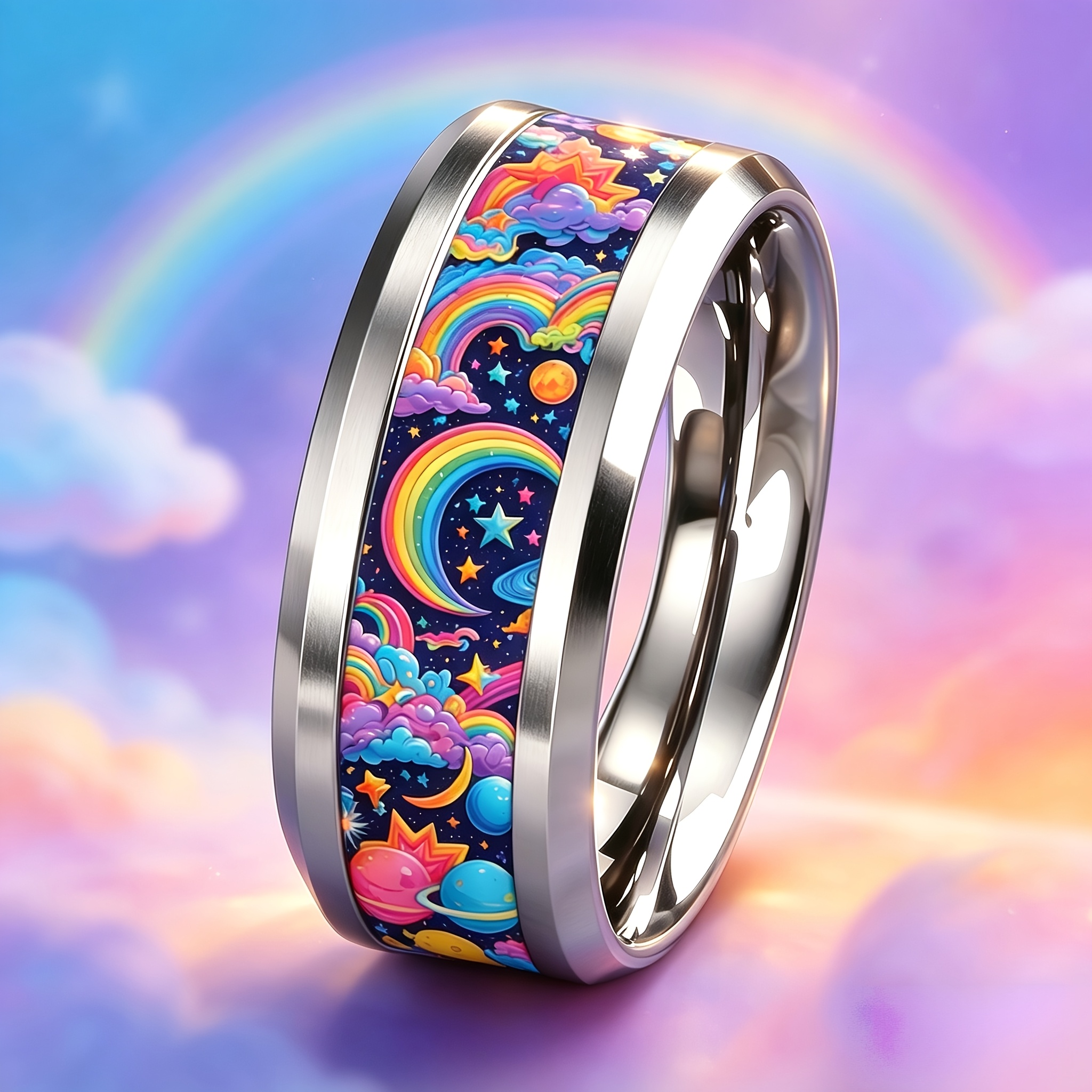 Wide-band 304L Stainless Steel Scratch-Resistant Ring