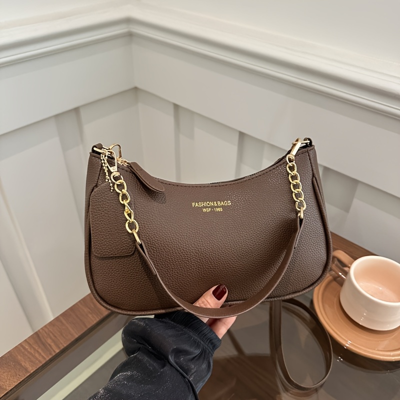 TEMU Women' Shoulder Bag Hot Selling Retro Bag 2025 New Premium Solid Color Underarm Bag Large Capacity Commuter Crossbody Women', Perfect Gift For