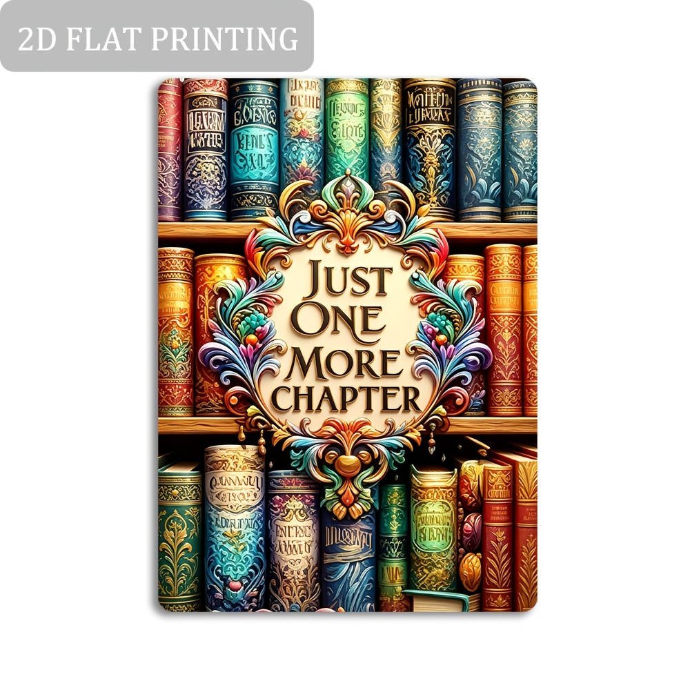 TEMU 1pc, 2d Flat, Bookshelf Reading Text Fridge Magnet, Literary Book-themed Magnetic Sticker, Vintage Cultural Style Decoration, Fridge Decor,