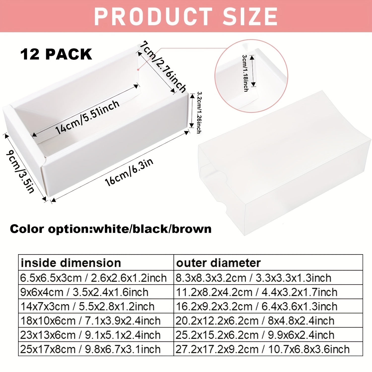TEMU 12 Sets Gift Boxes Rectangle Paper Drawer Box With Window Homemade Soap Box For Jewelry Wrapping Party Favor, Christmas, Halloween