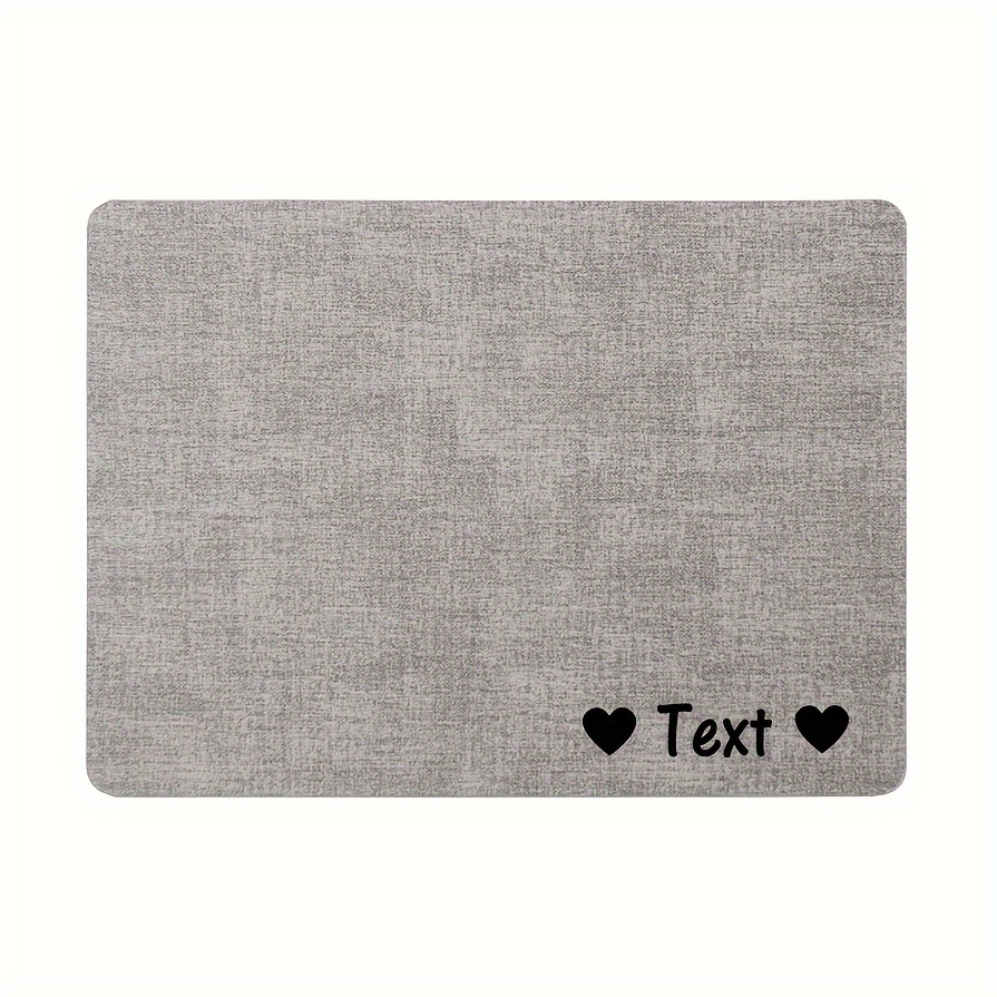 TEMU Custom Waterproof & Non-slip Pet Feeding Mat - Personalized Text For Grey Multiple Patterns