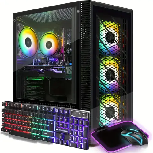 gaming pc desktop core i7 up to 3 9ghz 8gb 32gb 1tb ssd 600m wifi bt 5 0 rgb fans keyboard mouse home gaming streaming computer esports setup vibrant setup highfrequency durable build desktop computer pc enthusiasts