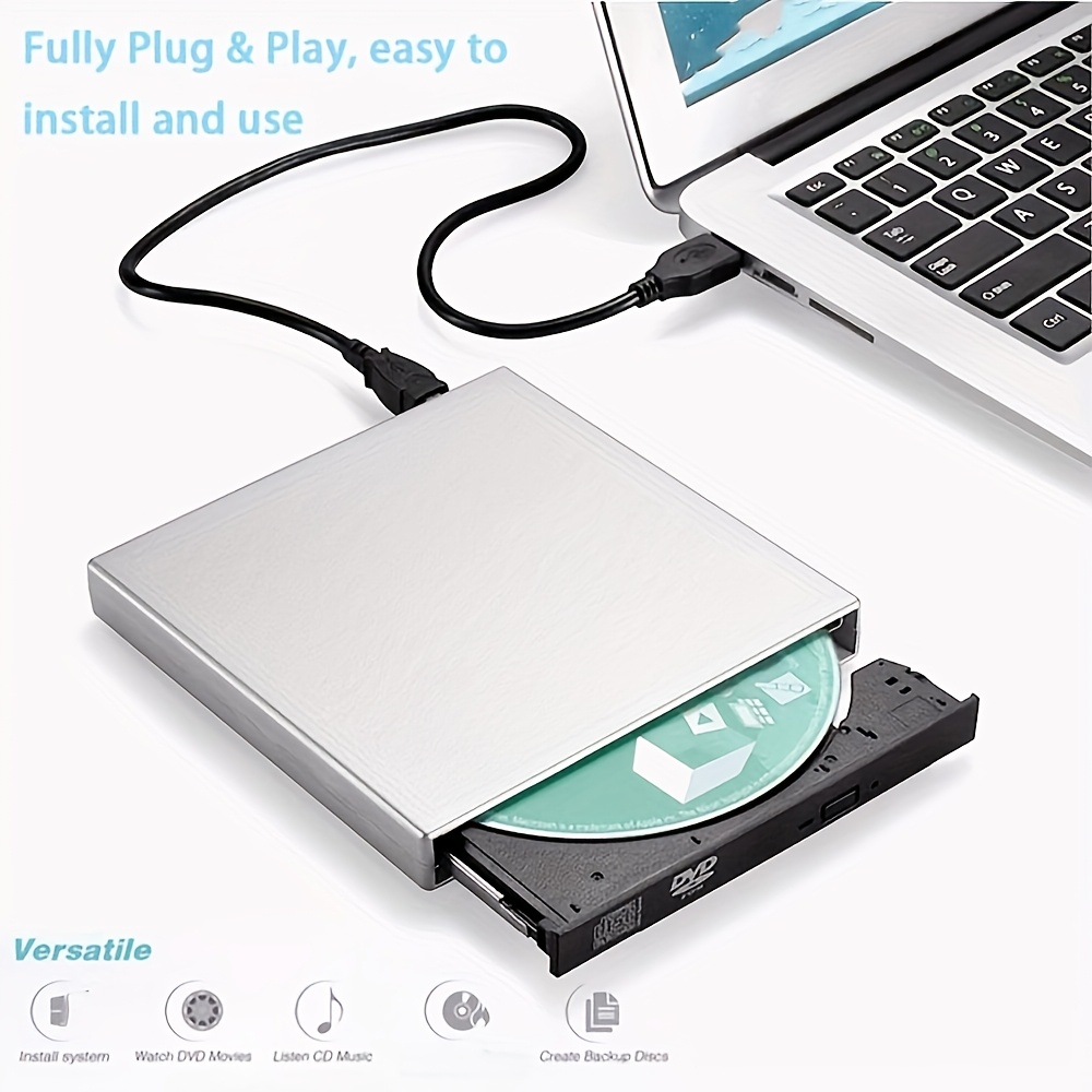 external dvd cd dvd rom cd rw player portable external cd rw drive dvd rw burner recorder player for laptop desktop computer with storage bag fathers day gift