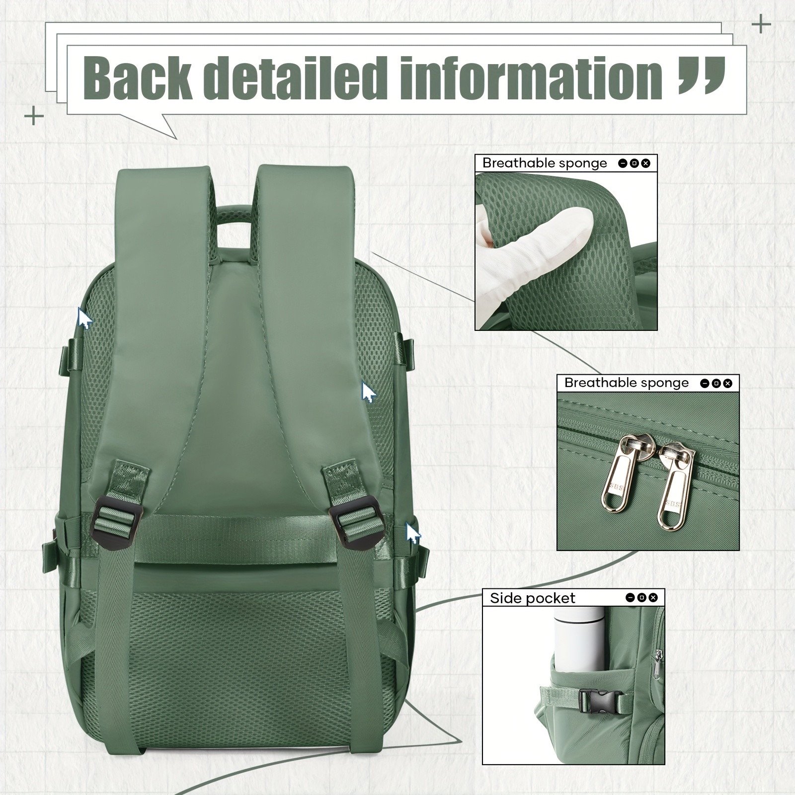 OTAHGK Reisrugzak Handbagage Reistas 40×20×25cm voor Ryanair