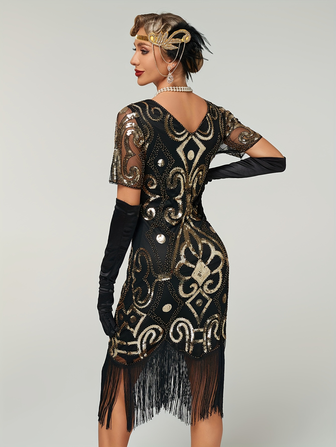 plus size beaded fringe dress Adrianna Papell Beaded Fringe Dress