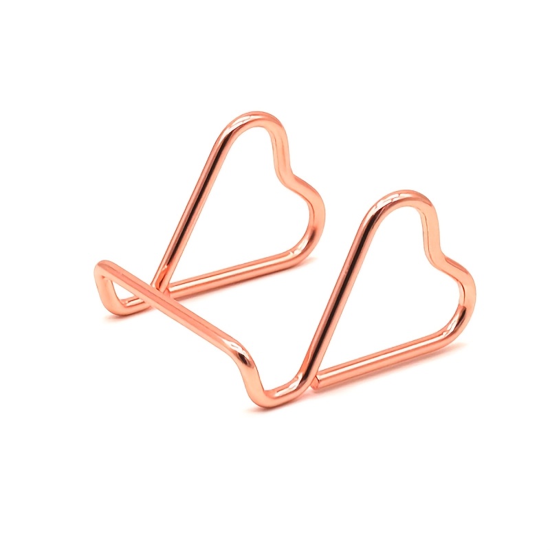 TEMU 1pc Heart-shaped Metal Phone Stand, Desktop Lazy Creative Multi-functional Business Card Holder, Simple Wrought Iron Support Stand