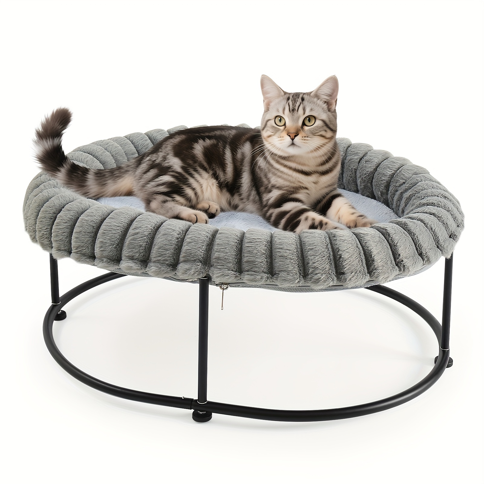 1pc, Elevated Cat Bed, Raised Cat Hammock Lounger With Sturdy Metal Frame, Removable Washable Cover, Comfortable And Soft, Easy To Assemble, Suitable For Indoor Use