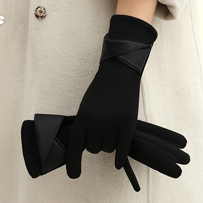 2pcs Women's Elegant Touchscreen Winter Gloves, Warm Lined