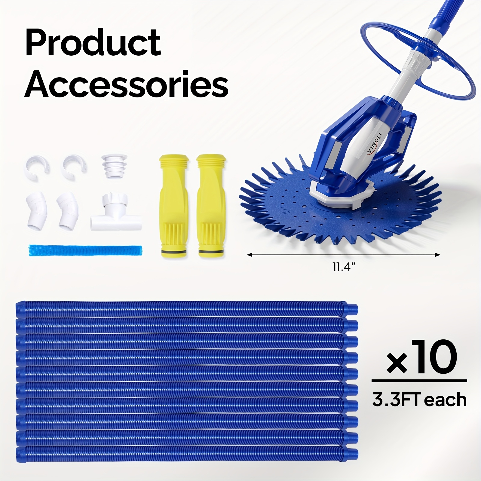 Temu – TEMU Pool Vacuum Cleaner, Automatic Cleaner, Pool Crawler Vacuum Cleaner, Pool Vacuum With 33-foot Hose