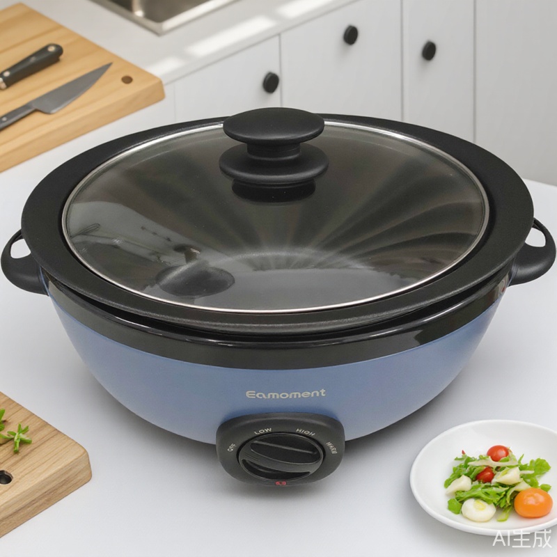 TEMU 6.5-quart Slow Cooker, Removable Aluminum Pot, Dishwasher Safe, Glass Lid, Adjustable Temperature And Food Warming, Perfect For Families., Meal Prep, , , , Highquality Pot, Durable Cookware