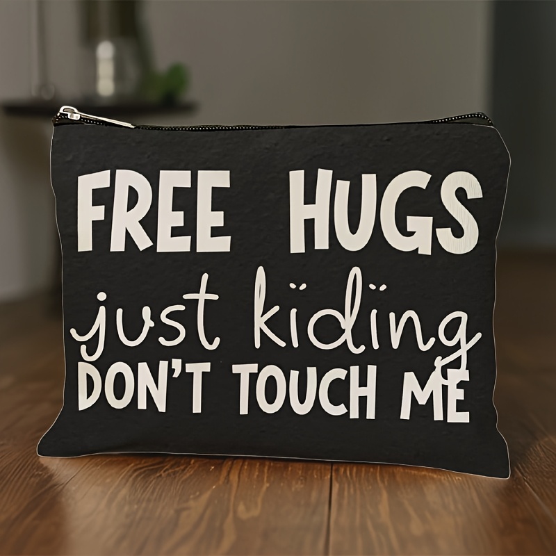 TEMU 1pc Funny " Me" Zipper Pouch - Minimalist High Suitable For Adults, Travel, Makeup & - Machine-washable Fabric With Humorous Warning Print (no