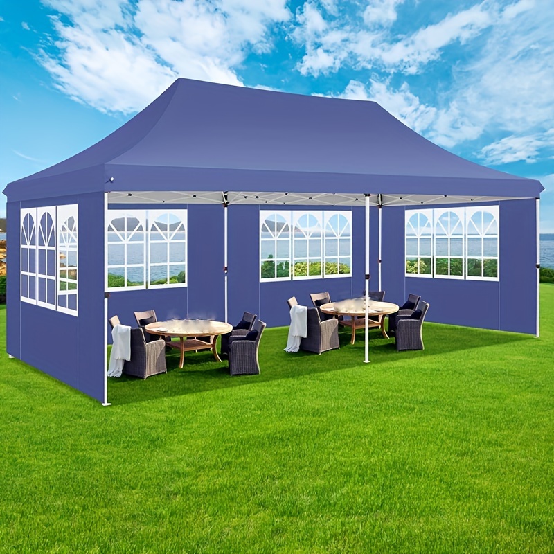 

Hoteel 10x20ft Pop-up Tent With 6 For Parties And Weddings, Instant Awning Design, Upgraded Roof, With Tote Bag And 4 .