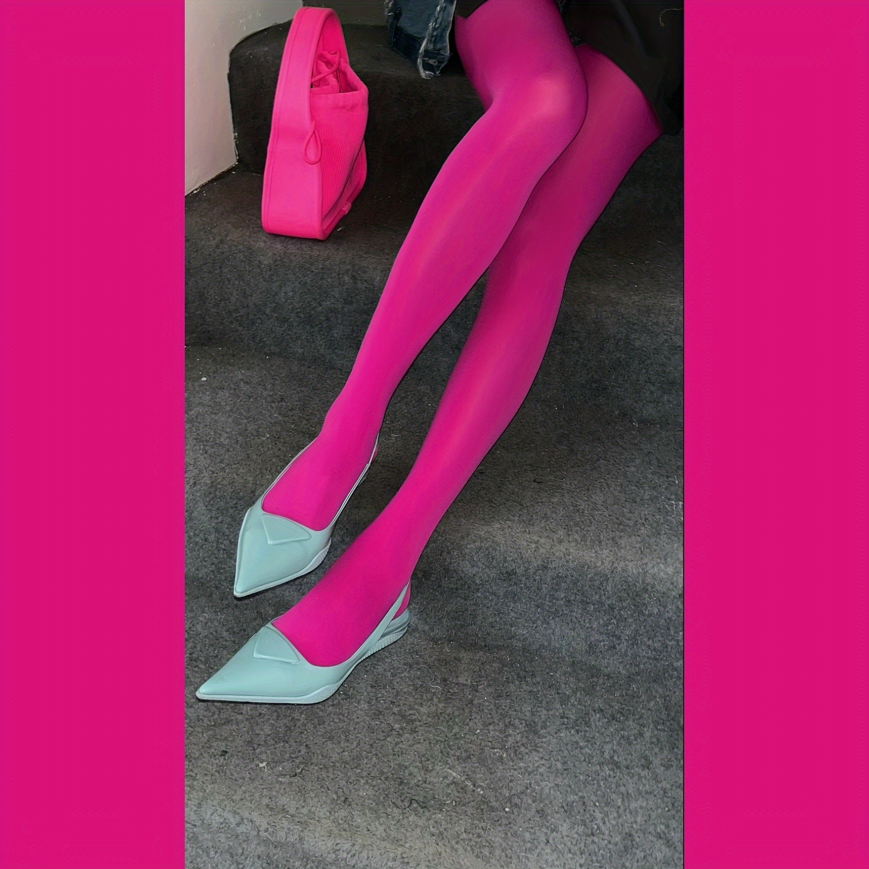 Pink Velvet-like Bodycon Tights, Fashionable Pink Velvet Women's Long Socks Stockings, Anti-hook Long Socks Stockings