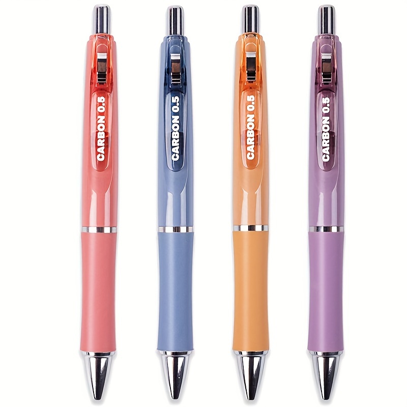 

4pcs Retractable Gel Pen, Pens, Smooth 0.5mm Point Tip For Journaling Note No Bleed & & Smudge Barrel Silent Click