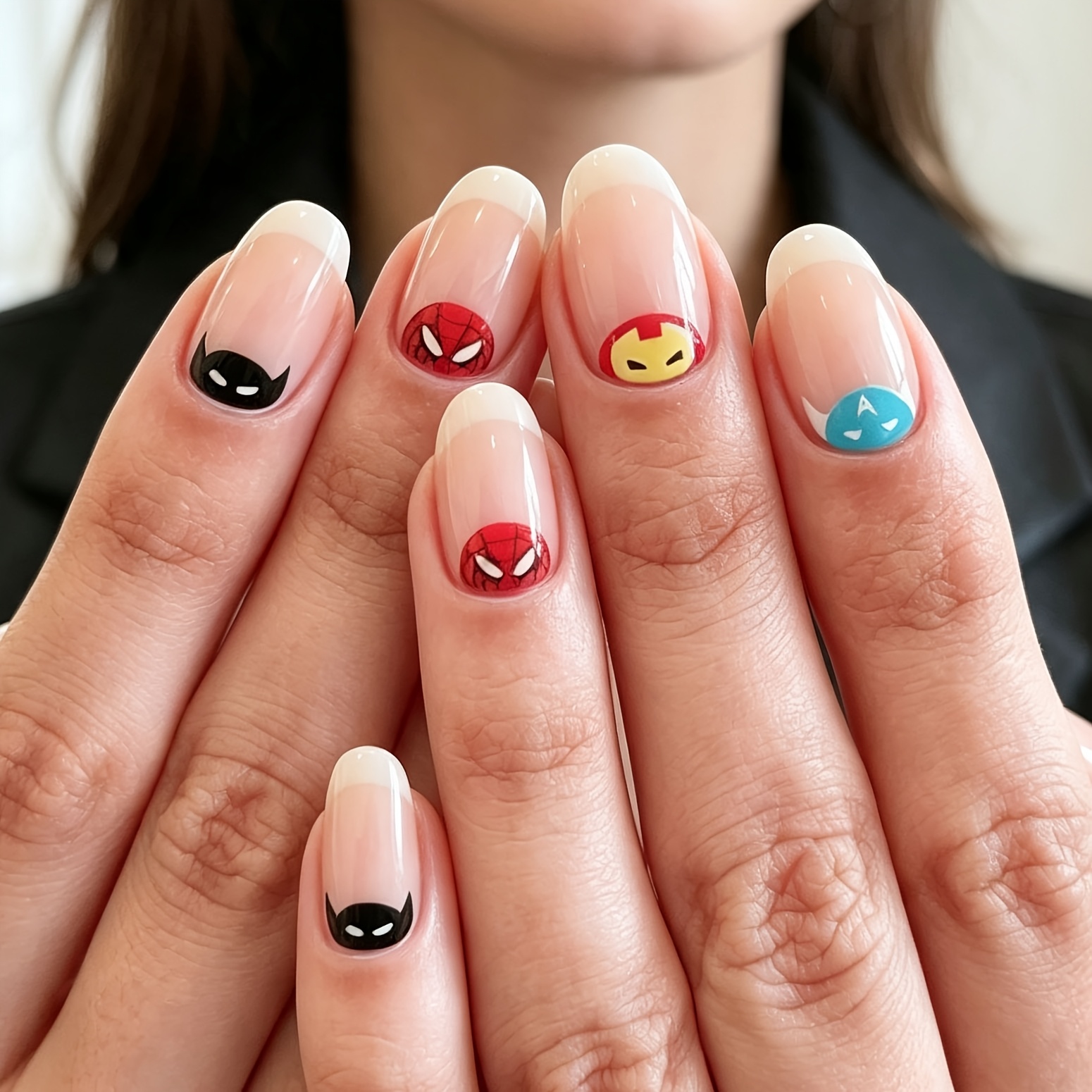 TEMU Nude Color, Glossy Finish, Medium-length Almond Shape, 24pcs, Press-on Fake Nails, Y2k Nails, Gothic Nail Art, Nail Set, Women's Nails, Cute