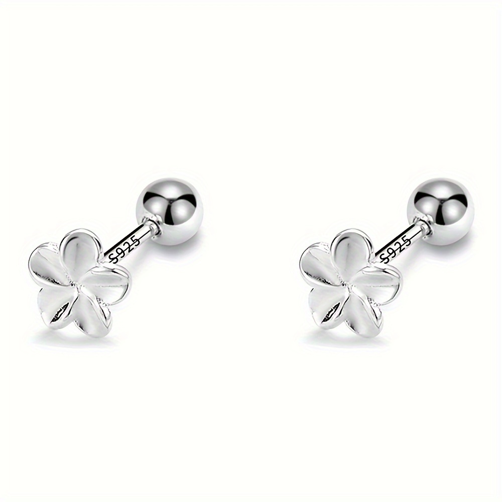 

20g Cute Tiny Flower Earrings For Women Girls Teens 925 Sterling Silver Hypoallergenic Small Ball Screw Back Stud Cartilage Tragus Post Dainty Minimalist Birthday Christmas Mother's Day Jewelry Gifts