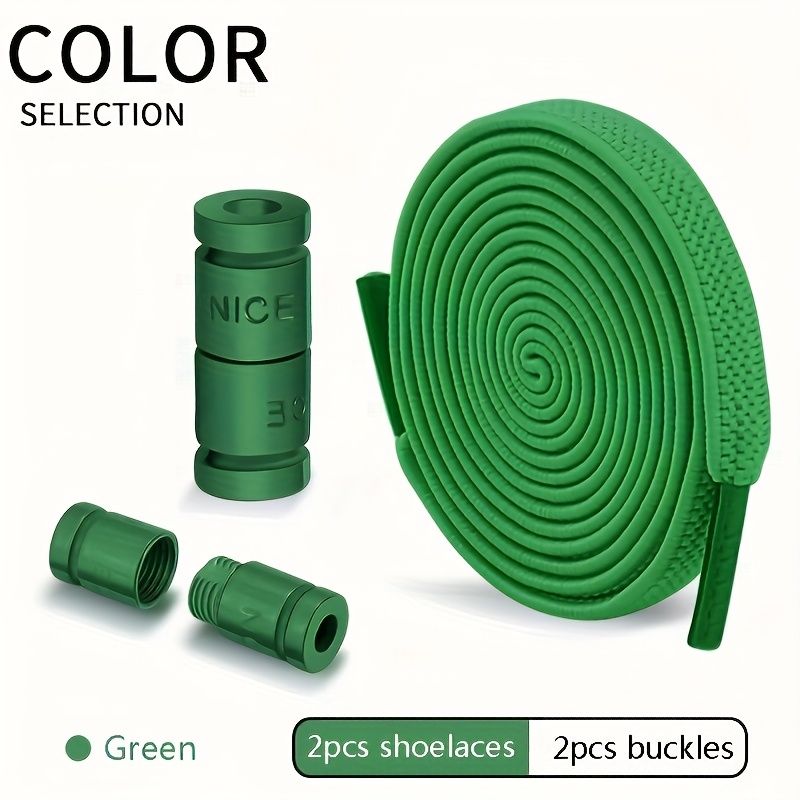 TEMU Elastic No Tie Shoelaces With Locks 1 Pairs - Acetate Material, Sports Style, Alphabet Pattern, Lightweight, Hand Washable